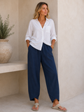 CRISTINA | PANTALÓN DE LINO DE PIERNA ANCHA