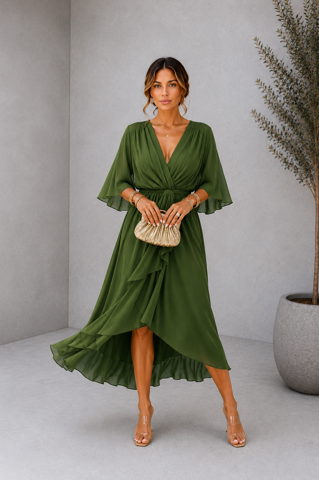 MÓNICA | VESTIDO CON ESCOTE DE V