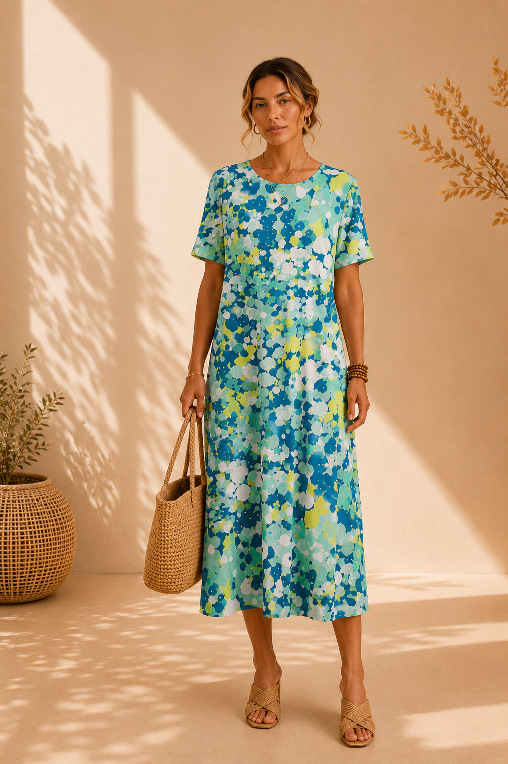 JULIA | VESTIDO MIDI FLORAL SUELTO Y LIGERO