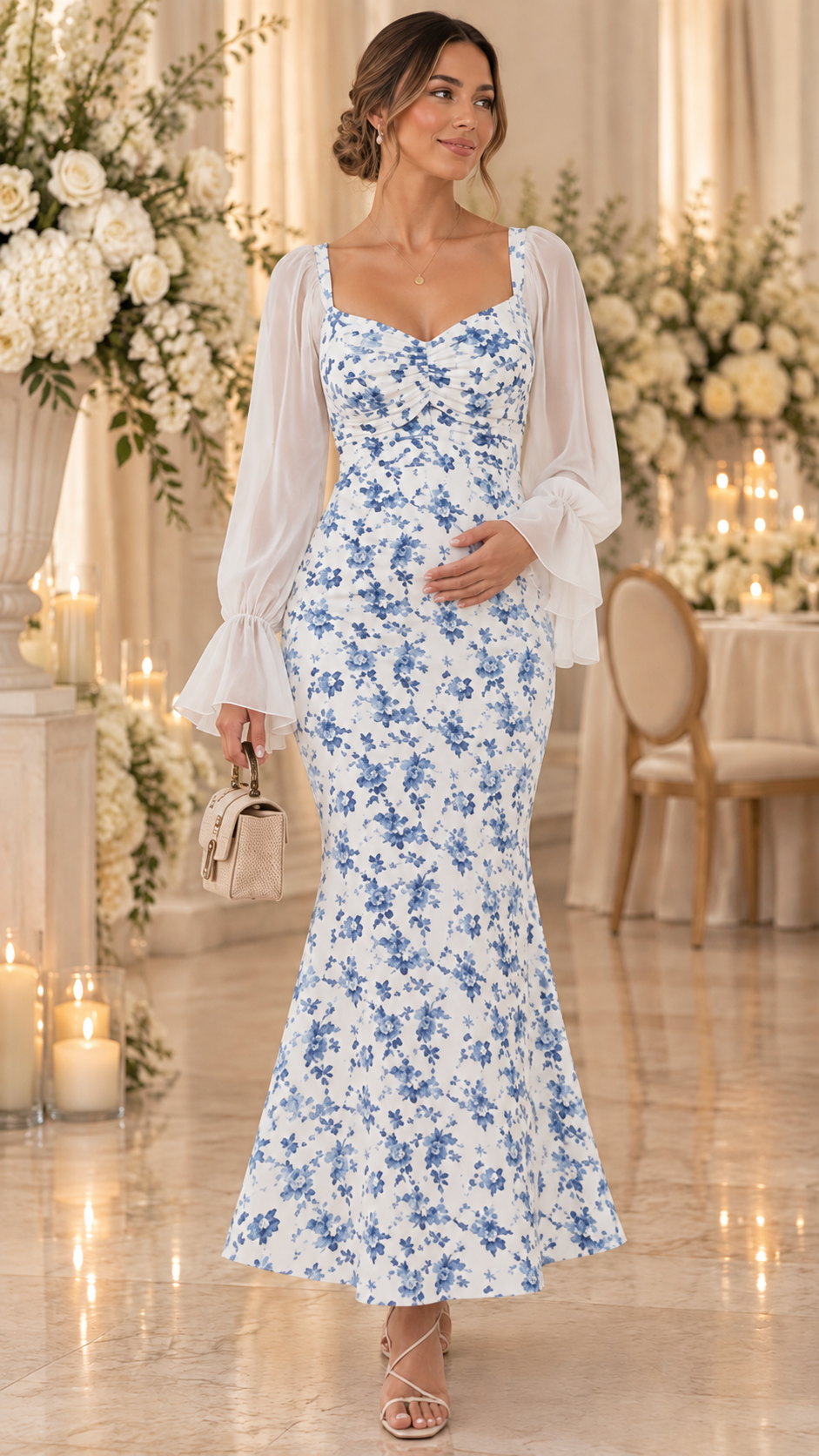 CELESTE | VESTIDO LARGO PREMAMÁ