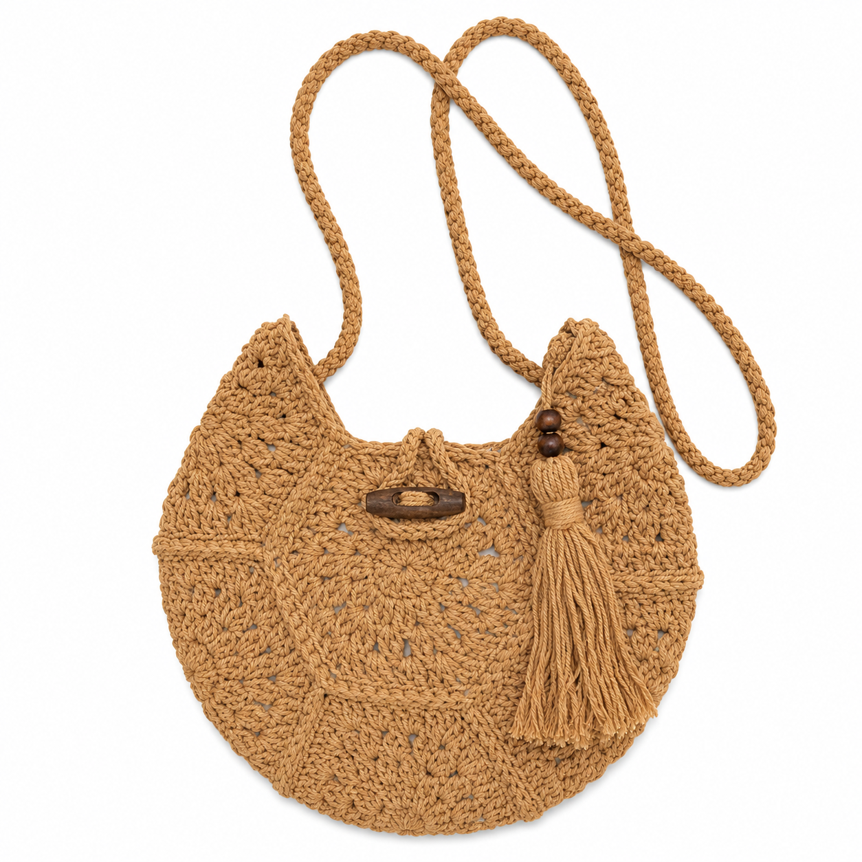 BOLSO | TEJIDO A MANO CON BORLAS