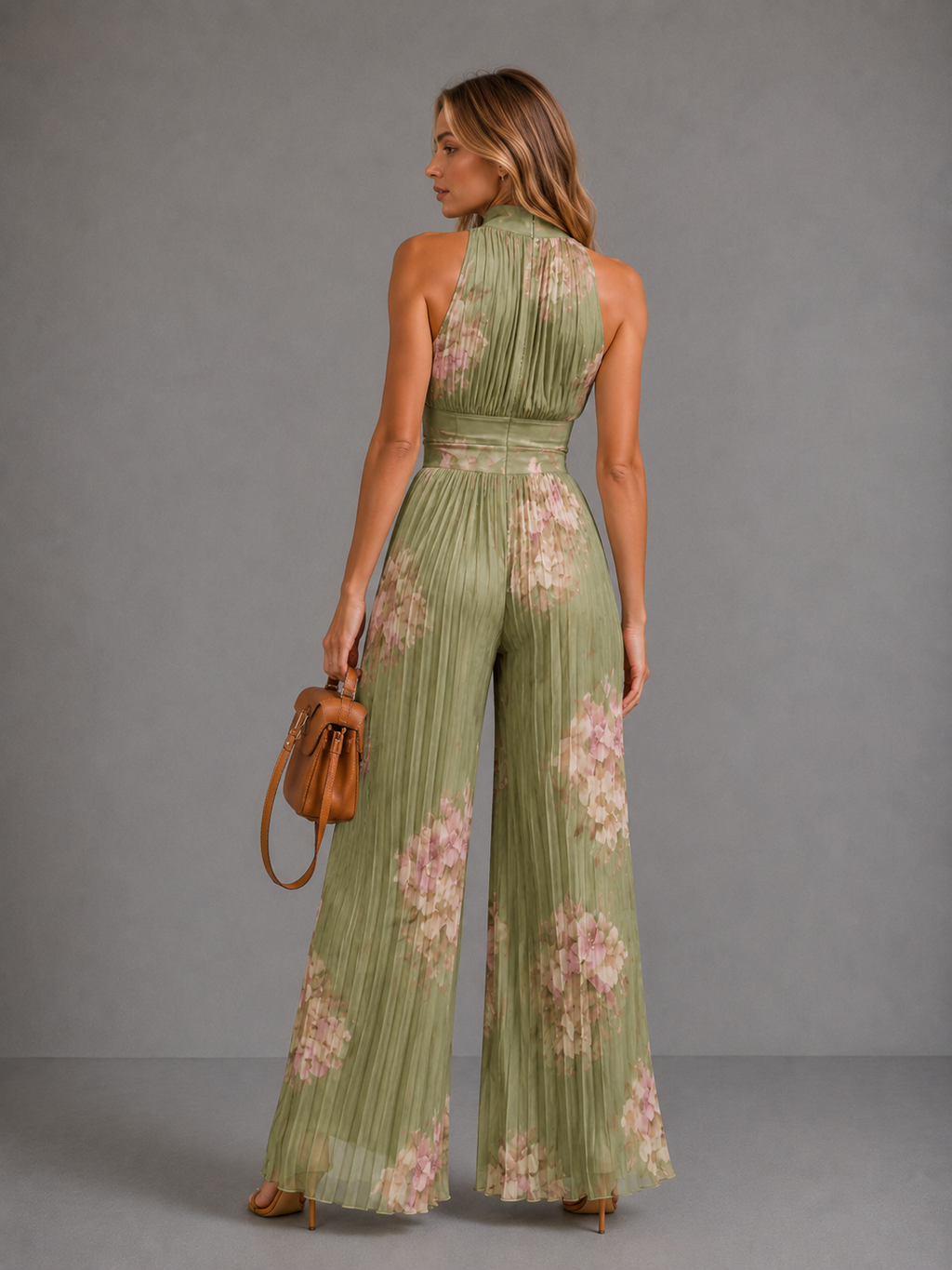 NATALIA | MONO ELEGANTE DE GASA SIN MANGAS