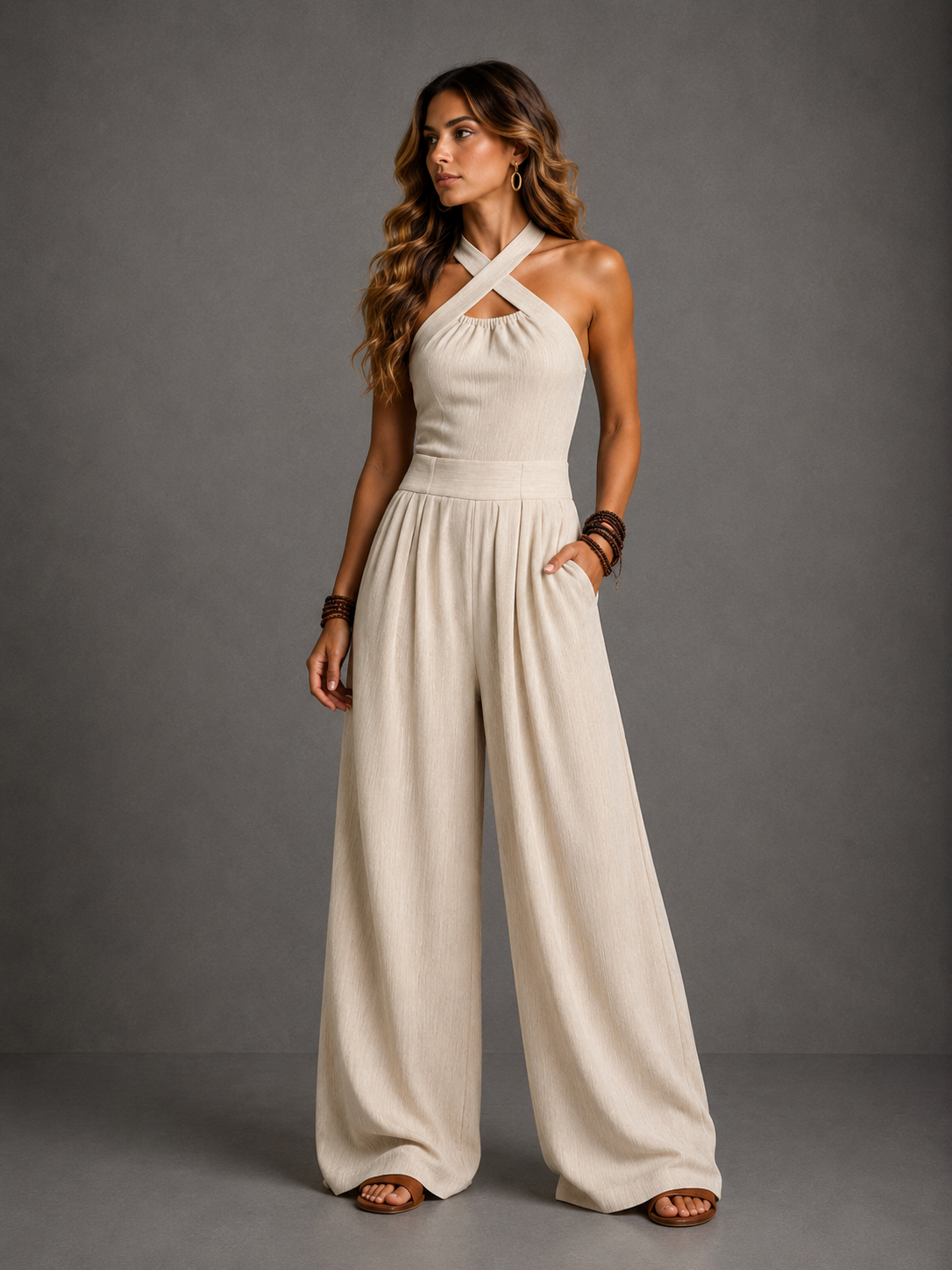 BLANCA | MONO FLUIDO CON ESCOTE CRUZADO ELEGANTE