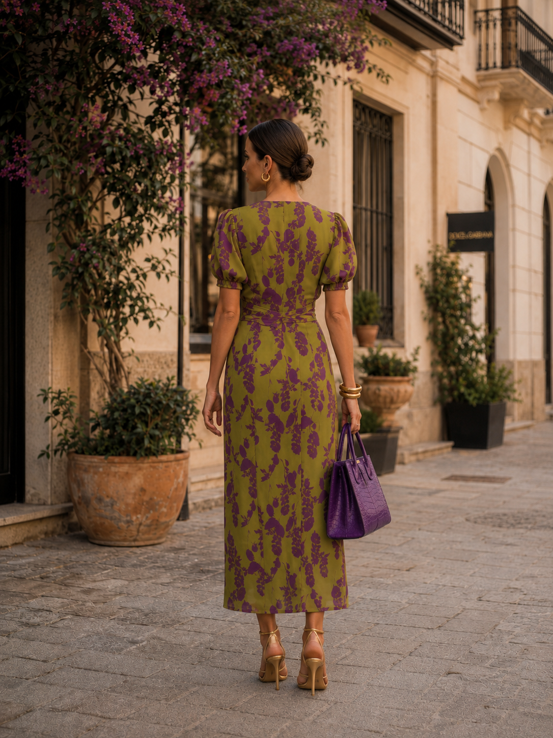 ANDREA | VESTIDO VERDE Y MORADO