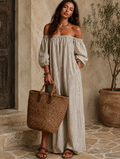 MELANIE | VESTIDO LARGO HOMBROS DESCUBIERTOS