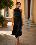 OLIVIA | VESTIDO ELEGANTE DE CUELLO HALTER DRAPEADO