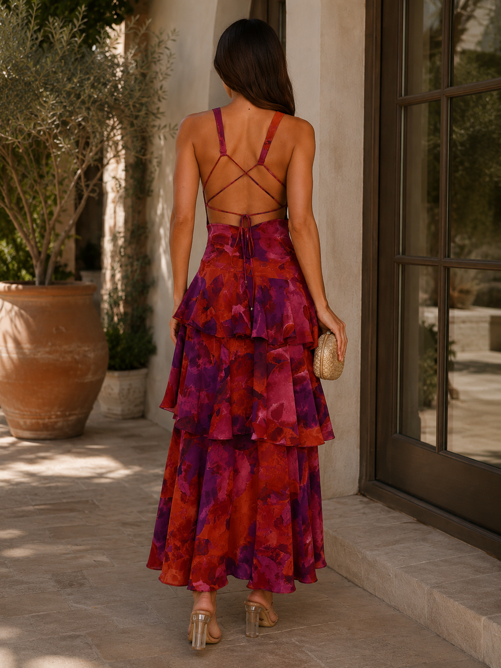 PAULA | VESTIDO DE GASA CON ESCOTE EN V