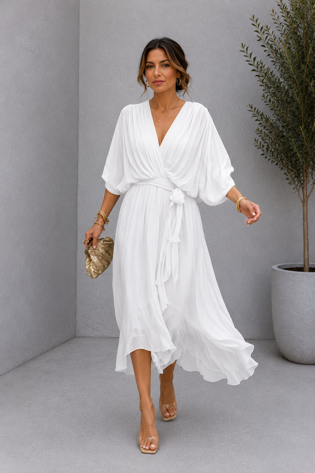 MÓNICA | VESTIDO CON ESCOTE DE V