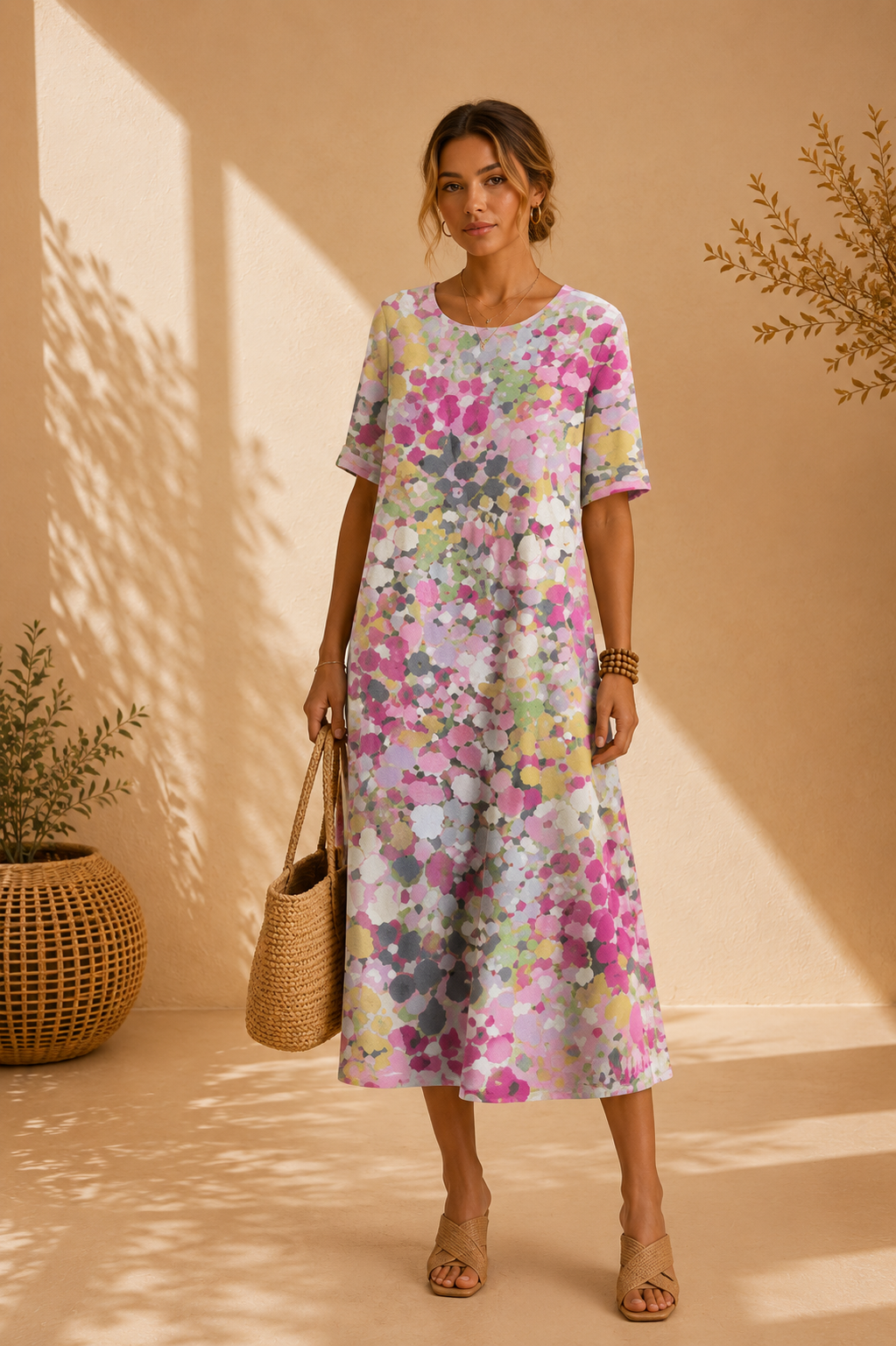 JULIA | VESTIDO MIDI FLORAL SUELTO Y LIGERO