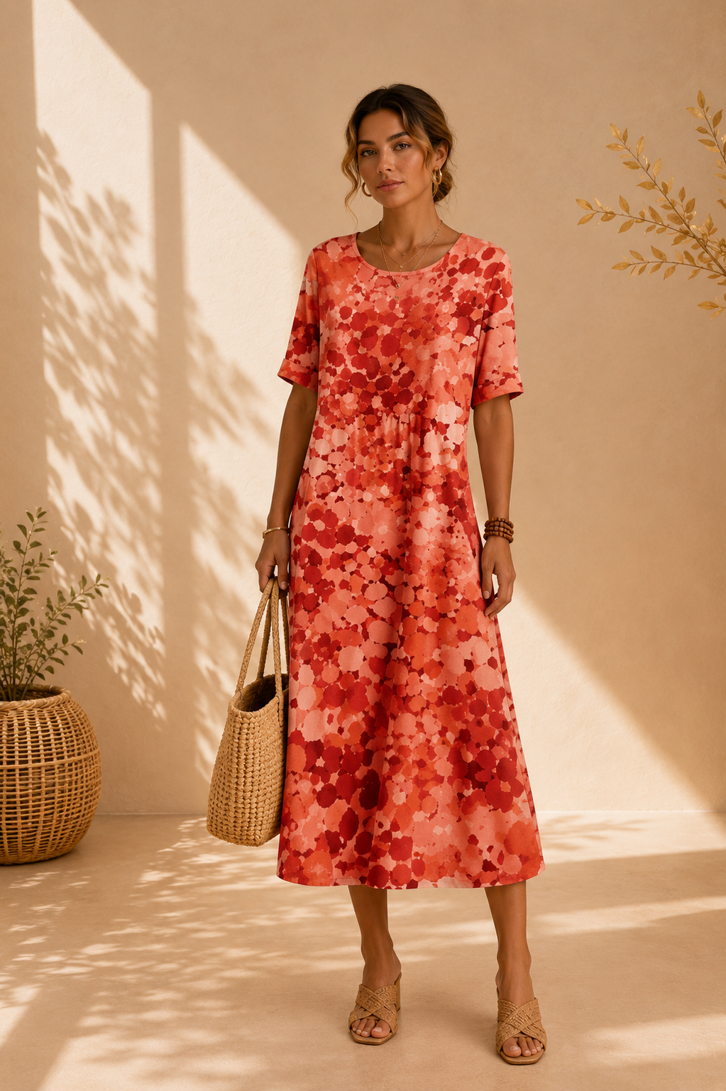 JULIA | VESTIDO MIDI FLORAL SUELTO Y LIGERO