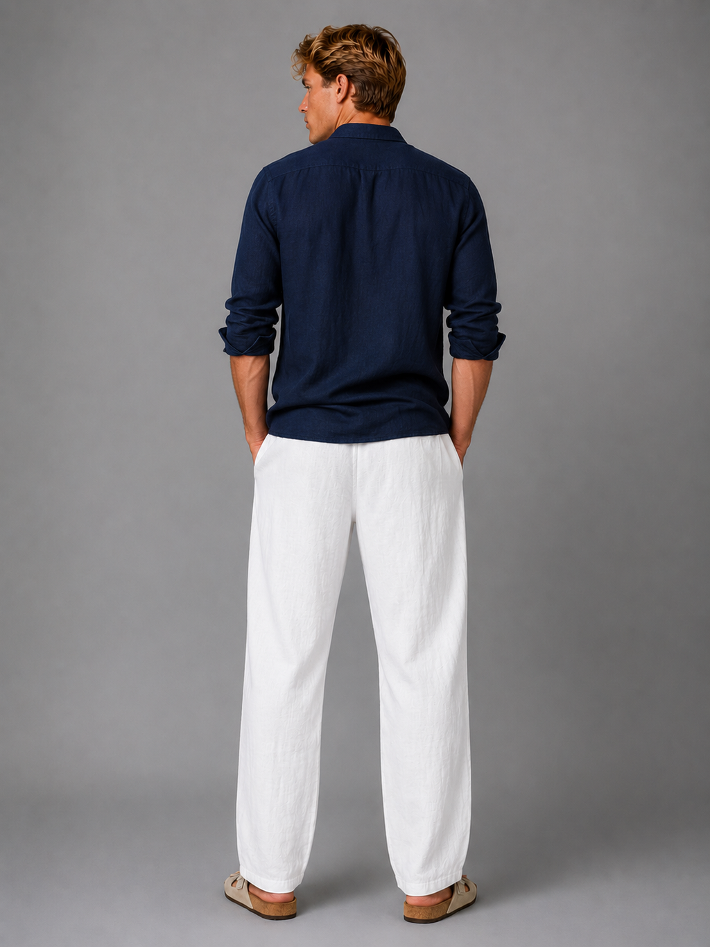JOSÉ | PANTALONES DE LINO CON CORDÓN