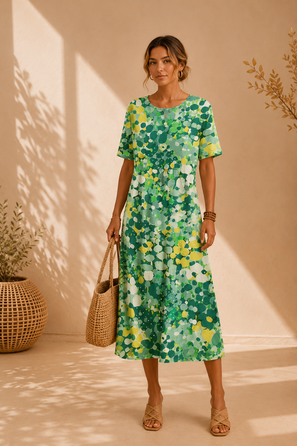 JULIA | VESTIDO MIDI FLORAL SUELTO Y LIGERO
