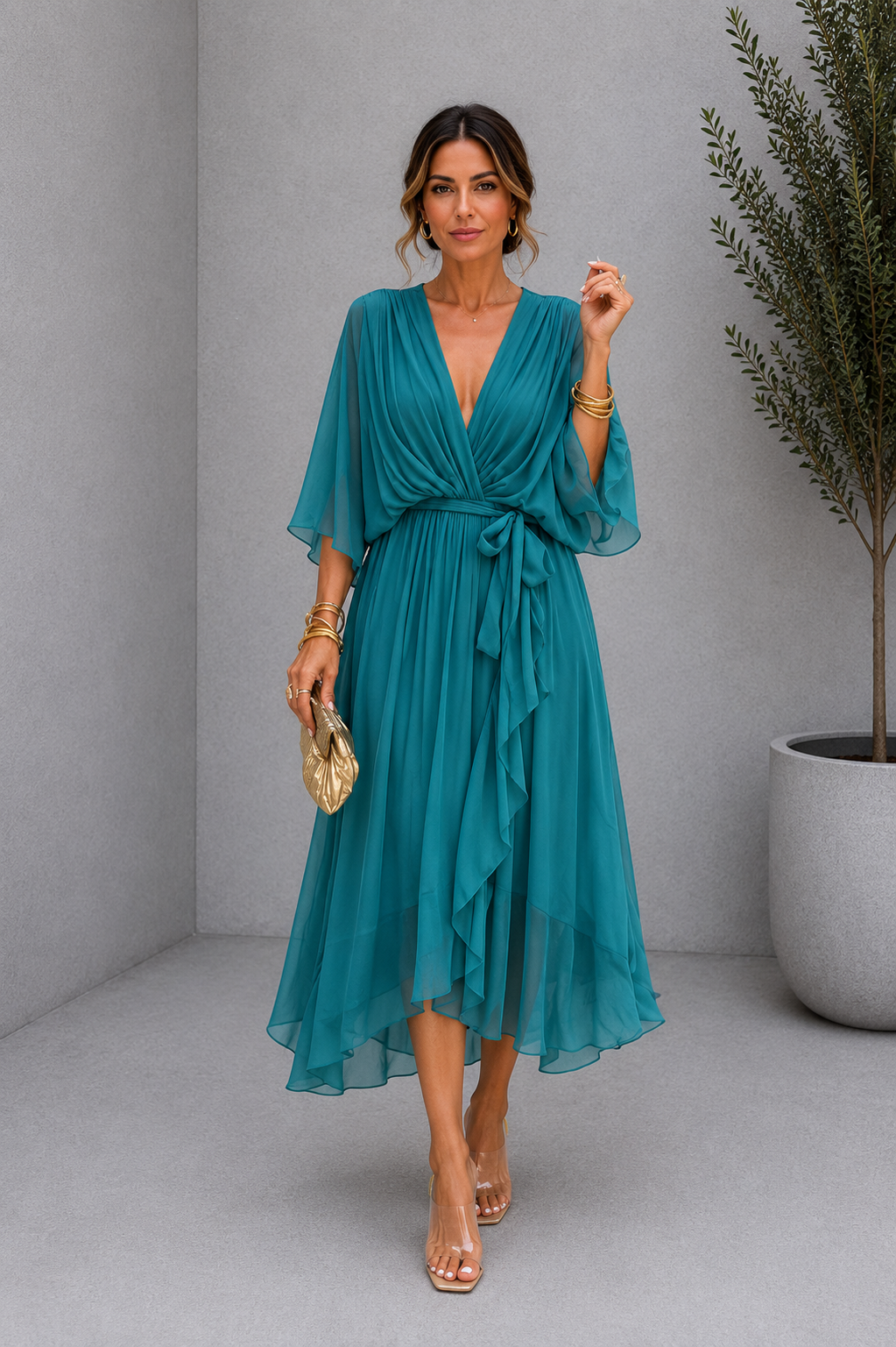 MÓNICA | VESTIDO CON ESCOTE DE V