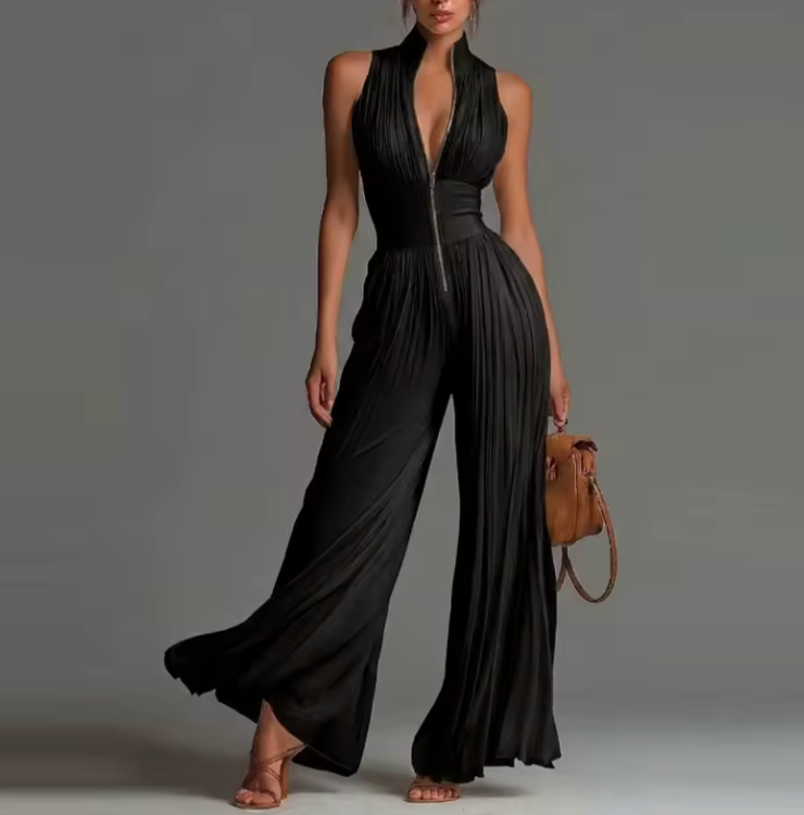 NATALIA | MONO ELEGANTE DE GASA SIN MANGAS