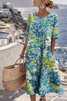 Julia | Vestido midi floral suelto y ligero