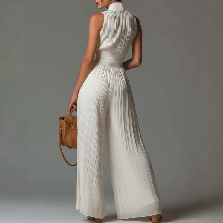 NATALIA | MONO ELEGANTE DE GASA SIN MANGAS