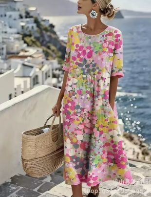 Julia | Vestido midi floral suelto y ligero