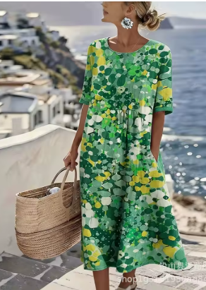 Julia | Vestido midi floral suelto y ligero