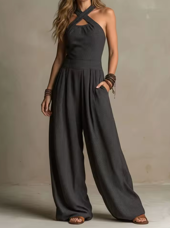 BLANCA | MONO FLUIDO CON ESCOTE CRUZADO ELEGANTE