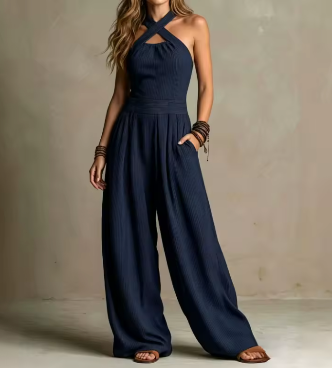 BLANCA | MONO FLUIDO CON ESCOTE CRUZADO ELEGANTE