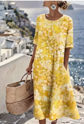 Julia | Vestido midi floral suelto y ligero